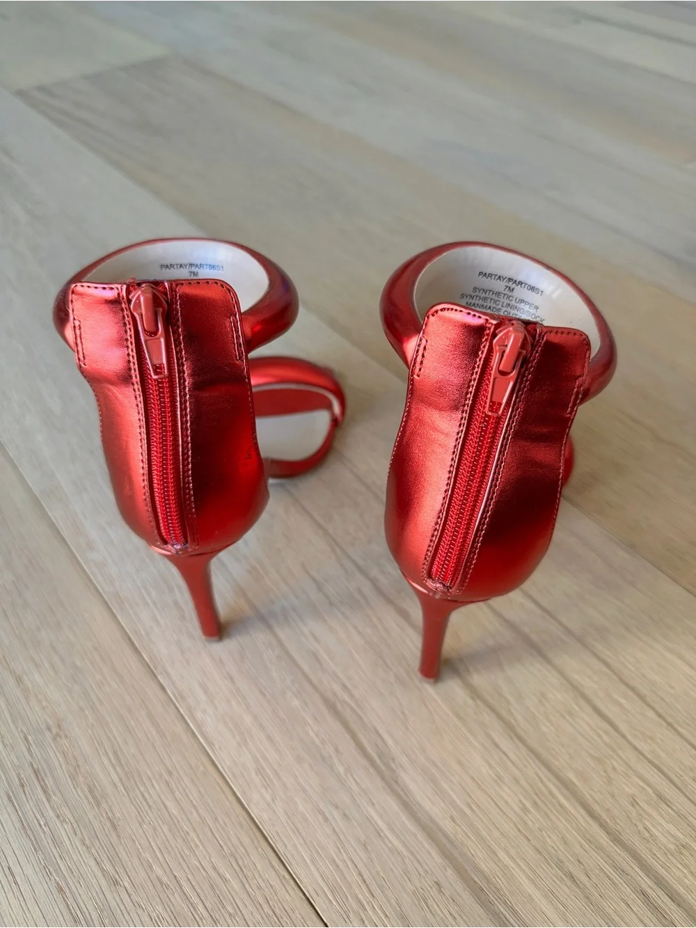 Steve Madden Partay Bijoux Inspired Heels Metallic Red